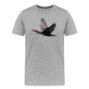 Cormoran en vol - T-shirt bio Premium Homme - gris chiné - Devant - Damien (186cm)