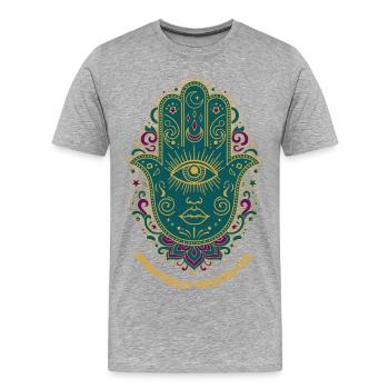 Spiritualität Spirituell geschützte Heilige Geometrie - Männer Premium Bio T-Shirt - Grau meliert - Vorne - Damien (186cm)