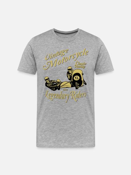 Sidecar Classic Racing - Männer Premium Bio T-Shirt - Grau meliert