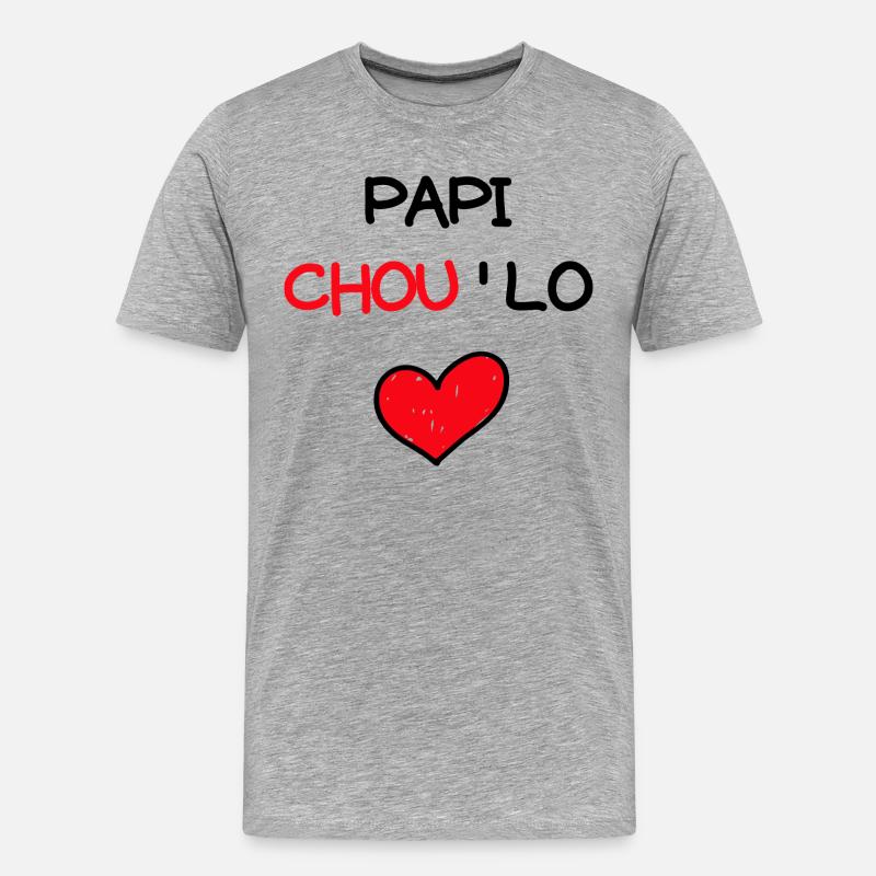 Papi Chou'Lo - Papi chulo - T-shirt bio Premium Homme - gris chiné