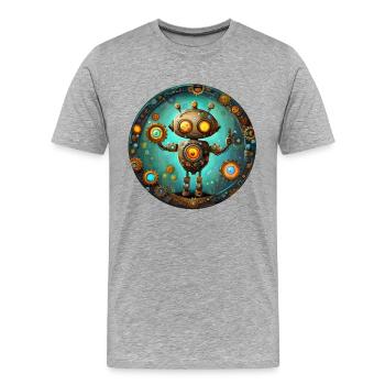 Je te vois - T-shirt bio Premium Homme - gris chiné - Devant - Damien (186cm)