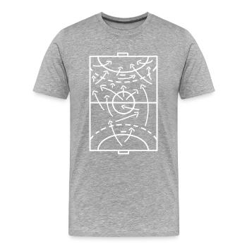 Lustige Handball Taktik Spielfeld Trainer - Männer Premium Bio T-Shirt - Grau meliert - Vorne - Damien (186cm)