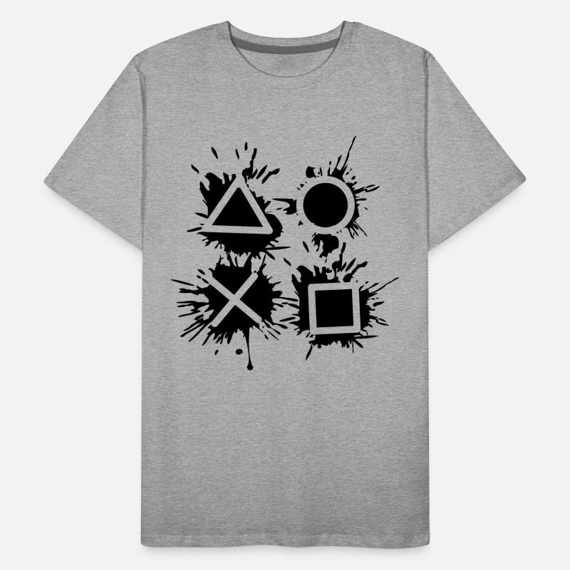 black drop X square triangle symbols controll Men's Premium Organic T-Shirt