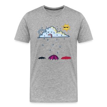 Pluie - T-shirt bio Premium Homme - gris chiné - Devant - Damien (186cm)