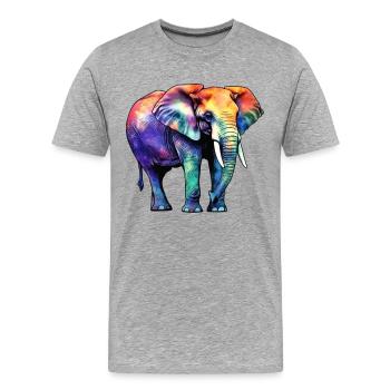 Elefant - Männer Premium Bio T-Shirt - Grau meliert - Vorne - Damien (186cm)