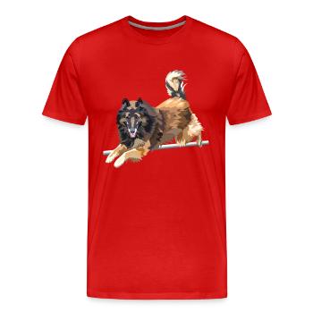 tervuren saut - T-shirt bio Premium Homme - rouge - Devant - Damien (186cm)