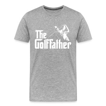 The Golffather - Männer Premium Bio T-Shirt - Grau meliert - Vorne - Damien (186cm)