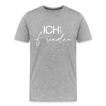 ICH steh für Frieden. - Männer Premium Bio T-Shirt - Grau meliert - Vorne - Damien (186cm)