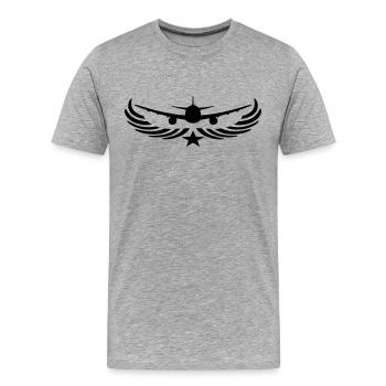 étoile emblème avant avant voler mouche pilote jum - T-shirt bio Premium Homme - gris chiné - Devant - Damien (186cm)