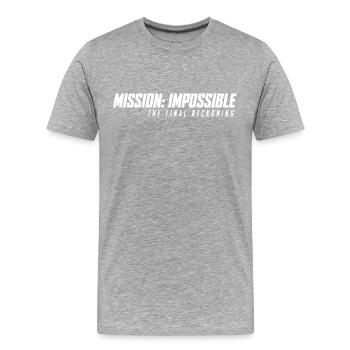 Mission Impossible The Final Reckoning Logo Weiß - Männer Premium Bio T-Shirt - Grau meliert - Vorne - Damien (186cm)
