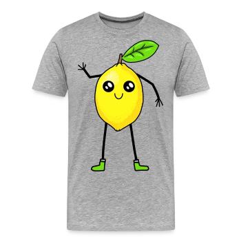 Lemon Lemon Fruit Fruits Vitamins - Men's Premium Organic T-Shirt - heather grey - Front - Damien (186cm)