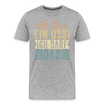 Ossi Motiv Vintage mit Spruch - Männer Premium Bio T-Shirt - Grau meliert - Vorne - Damien (186cm)