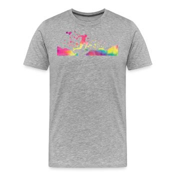 Trail Runner Cross Trail Bergläufer - Männer Premium Bio T-Shirt - Grau meliert - Vorne - Damien (186cm)