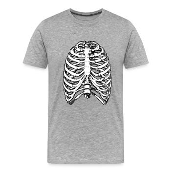 Skelett Knochen-Thorax-Brustkorb-Radiologie - Männer Premium Bio T-Shirt - Grau meliert - Vorne - Damien (186cm)