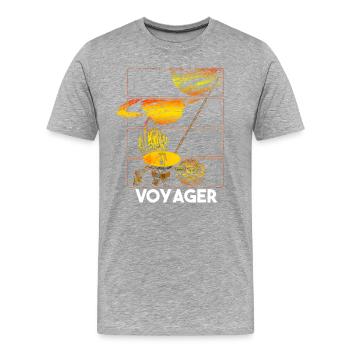 Voyager Raumsonde Weltraum Raumfahrt - Männer Premium Bio T-Shirt - Grau meliert - Vorne - Damien (186cm)