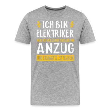 Elektriker Elektroniker Elektroingenieur - Männer Premium Bio T-Shirt - Grau meliert - Vorne - Damien (186cm)