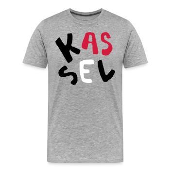 Kassel - T-shirt bio Premium Homme - gris chiné - Devant - Damien (186cm)
