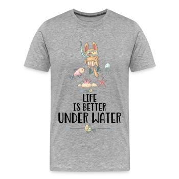 Diver - Men's Premium Organic T-Shirt - heather grey - Front - Damien (186cm)
