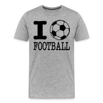 i love football with ball - Men's Premium Organic T-Shirt - heather grey - Front - Damien (186cm)
