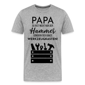 Papa, tu n’es pas seulement le marteau - T-shirt bio Premium Homme - gris chiné - Devant - Damien (186cm)