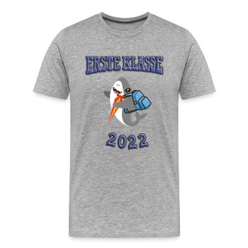 Geschenk zur Einschulung - Männer Premium Bio T-Shirt - Grau meliert - Vorne - Damien (186cm)