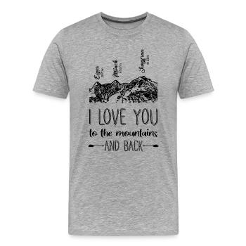 Eiger Mönch Jungfrau Alpen Berge - Männer Premium Bio T-Shirt - Grau meliert - Vorne - Damien (186cm)