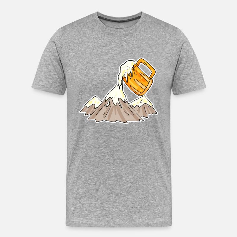 Berge und Bier - Männer Premium Bio T-Shirt - Grau meliert