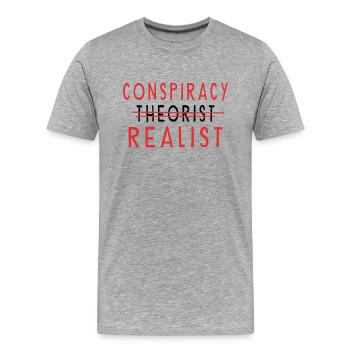 Théories du complot Théoricien du complot Franc-maçon - T-shirt bio Premium Homme - gris chiné - Devant - Damien (186cm)