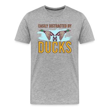 Duck Hunting Duck Hunter Bird Hunting - Men's Premium Organic T-Shirt - heather grey - Front - Damien (186cm)