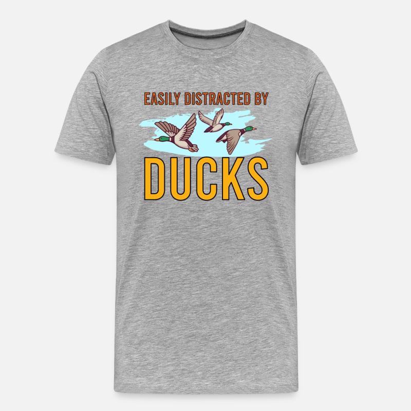 Entenjagd Entenjäger Vogeljagd - Männer Premium Bio T-Shirt - Grau meliert