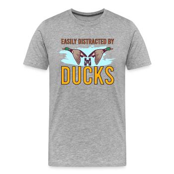Duck Hunting Duck Hunter Bird Hunting - Men's Premium Organic T-Shirt - heather grey - Front - Damien (186cm)