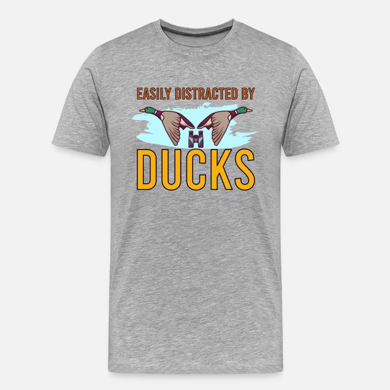 Entenjagd Entenjäger Vogeljagd - Männer Premium Bio T-Shirt - Grau meliert