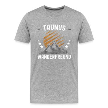 Taunus Wandern - Männer Premium Bio T-Shirt - Grau meliert - Vorne - Damien (186cm)