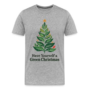 Sapin de Noël vert écologique - T-shirt bio Premium Homme - gris chiné - Devant - Damien (186cm)