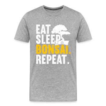 Bonsai-Baum - Männer Premium Bio T-Shirt - Grau meliert - Vorne - Damien (186cm)
