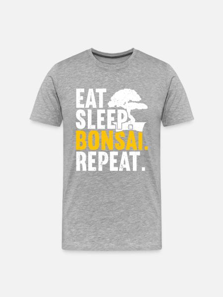 Bonsai-Baum - Männer Premium Bio T-Shirt - Grau meliert