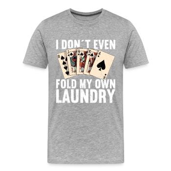 Poker - Männer Premium Bio T-Shirt - Grau meliert - Vorne - Damien (186cm)