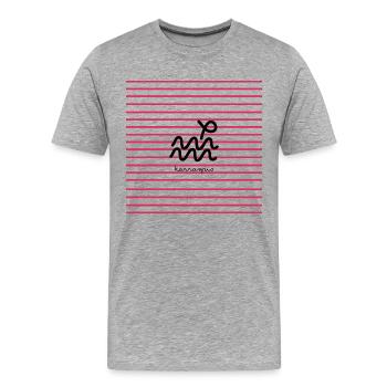 Horizontal - Männer Premium Bio T-Shirt - Grau meliert - Vorne - Damien (186cm)