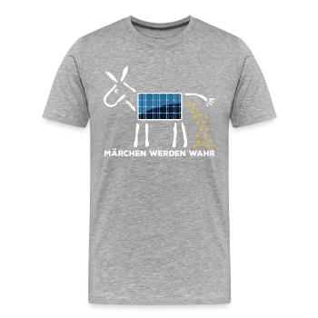 Märchen werden wahr - Goldesel - Photovoltaik - Männer Premium Bio T-Shirt - Grau meliert - Vorne - Damien (186cm)