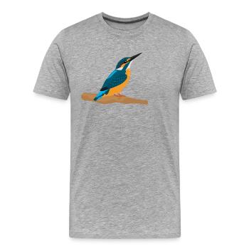 Kingfisher - Men's Premium Organic T-Shirt - heather grey - Front - Damien (186cm)