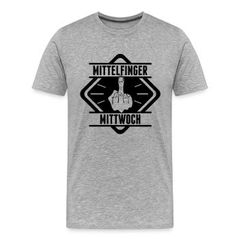 Mittelfinger Mittwoch - Männer Premium Bio T-Shirt - Grau meliert - Vorne - Damien (186cm)