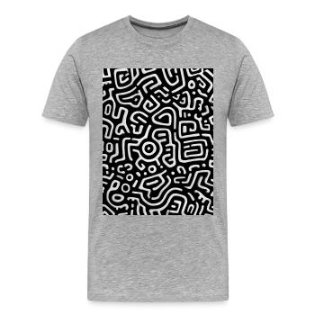 Abstract Pattern | Organic Shapes - Männer Premium Bio T-Shirt - Grau meliert - Vorne - Damien (186cm)