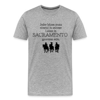 Zorro, Gringo und Zapata Black - Männer Premium Bio T-Shirt - Grau meliert - Vorne - Damien (186cm)