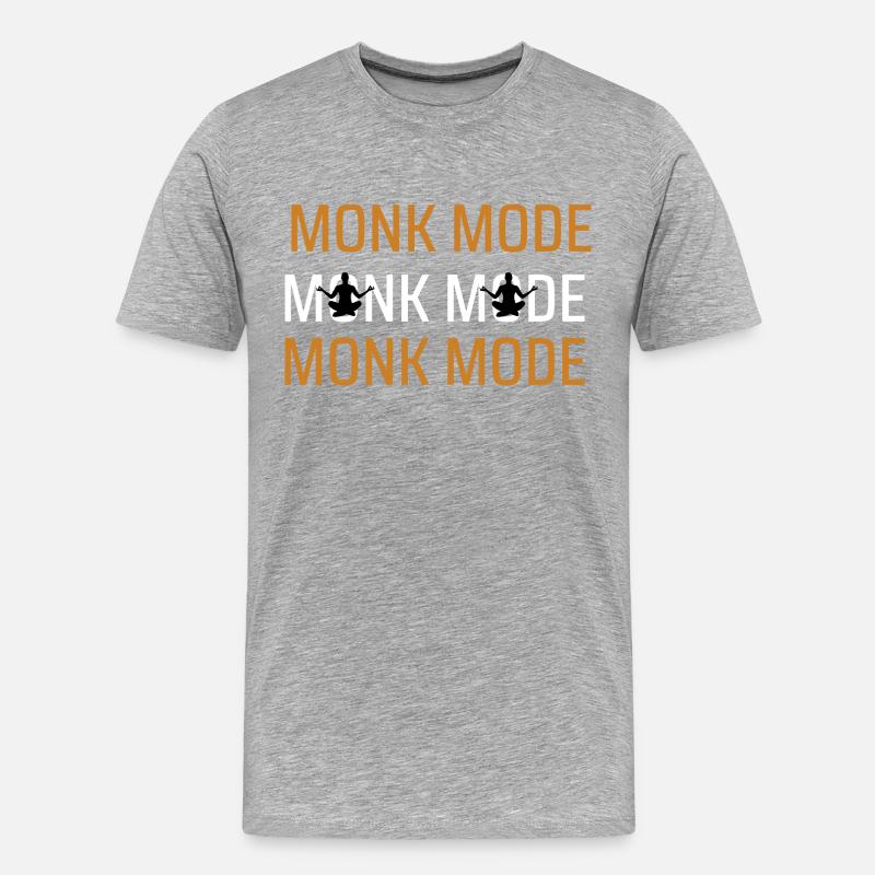 Mönch Meditationsmodus - Männer Premium Bio T-Shirt - Grau meliert