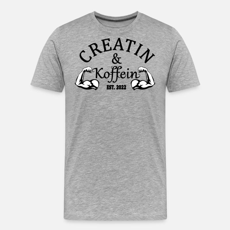 CREATIN u KOFFEIN - Männer Premium Bio T-Shirt - Grau meliert