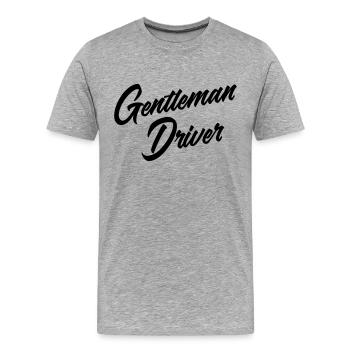 Gentleman Driver - T-shirt bio Premium Homme - gris chiné - Devant - Damien (186cm)