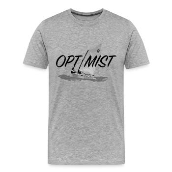 Optimist - Männer Premium Bio T-Shirt - Grau meliert - Vorne - Damien (186cm)