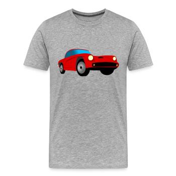 Rotes, stylisches Auto. Geschenkidee - Männer Premium Bio T-Shirt - Grau meliert - Vorne - Damien (186cm)