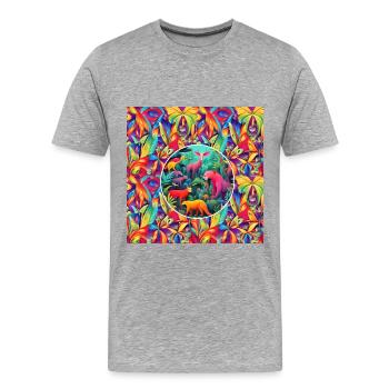 Tierischer Dschungel - Männer Premium Bio T-Shirt - Grau meliert - Vorne - Damien (186cm)