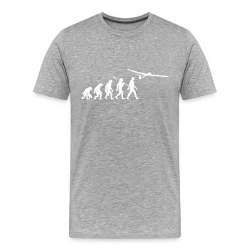 Evolution Segelflieger - fliegen - Segelflugzeug - Männer Premium Bio T-Shirt - Grau meliert - Vorne - Damien (186cm)
